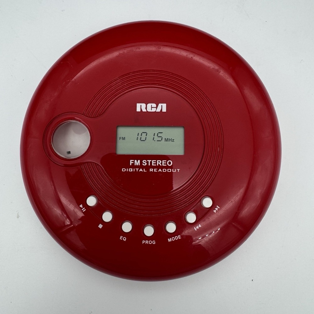 RCA Personal CD Player Discman Manual Fm Stereo RP2910-B Red -Tested works